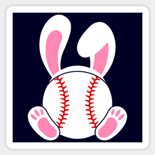 Baseball Easter bunny with rabbit ears bunny feet Sticker